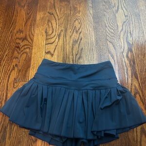Gold Hinge Blue Mini Pleated Skort